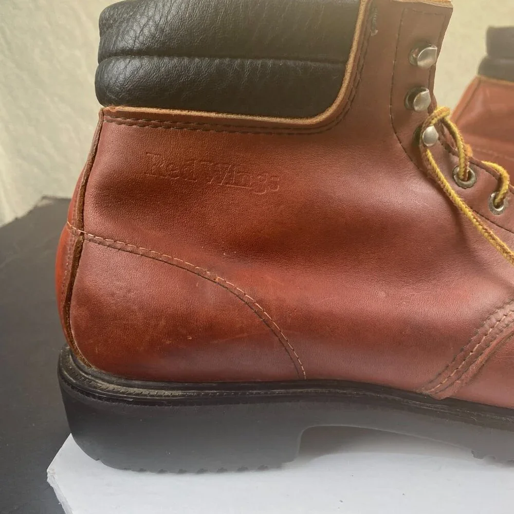 Vtg OXBLOOD STEEL TOE USA RED WING‎ CHORE WORK BOOTS Men’s Size 15B